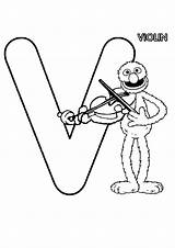 Violin Coloring Pages Grover Playing Books Printable sketch template