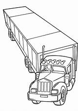 Coloring Truck Semi Pages Trailer Trucks Big Tow Kenworth Colouring Printable Tractor Cartoon Lorry Grain Drawing Outline Cliparts Ups Dump sketch template