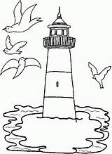 Lighthouse Coloring Pages Kids Easy Drawing Printable Drawings Print Colouring House Line Simple Preschool Adults Sheets Lighthouses Color Book Hatteras sketch template