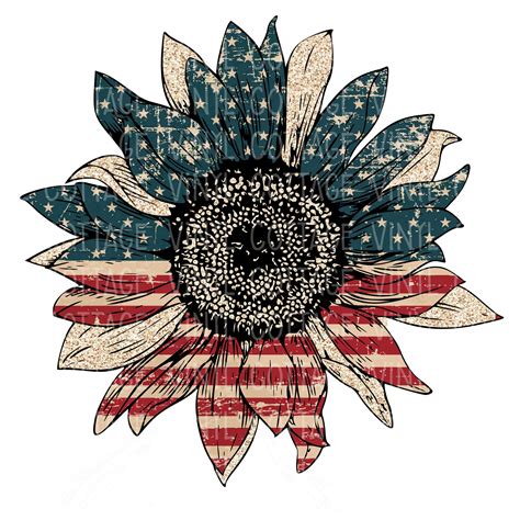 vintage american flag sunflower   patriotic images craft