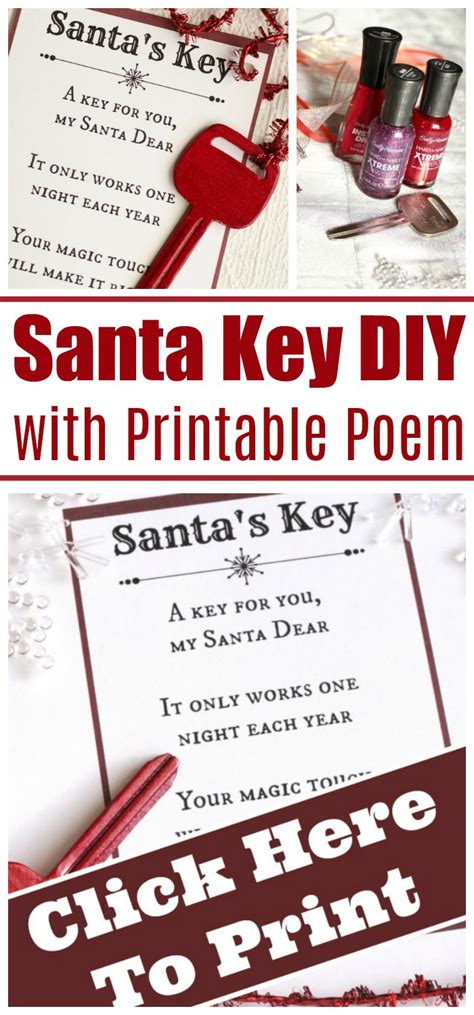 printable santas magic key poem printable   print