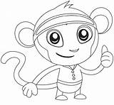 Monkey Cartoon Coloring Printable Categories Coloringonly sketch template
