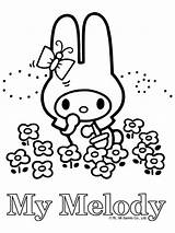 Sanrio Melody Kitty Hello Coloring Characters sketch template