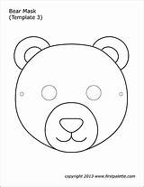Printable Bear Mask Masks Kids Coloring Template Firstpalette Goldilocks Animal Bears Three Templates Craft Print Pages Printables Costume Choose Board sketch template