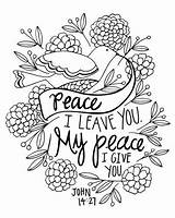 John Coloring Peace Pages Bible Verse Scripture Leave 14 Colouring Kids Sheets God Adult Printable Jesus Color Spiritual Words Drawing sketch template
