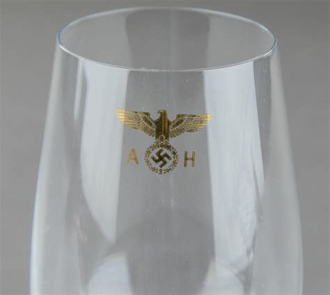 Lot Adolf Hitler Crystal Wine Glasses 2