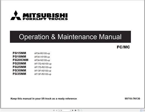 mitsubishi forklift fgnm fgnm schematic operation maintenance service manual en es