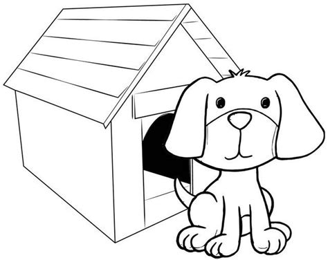 simple dog house coloring page dog coloring page house colouring
