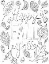 Coloring Fall Happy Printable Pages Sheets Yall Autumn Hello Cute Halloween Choose Board Hellolittlehome Done Re When sketch template