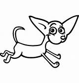 Running Chihuahua Cartoon Coloring Dog Netart sketch template