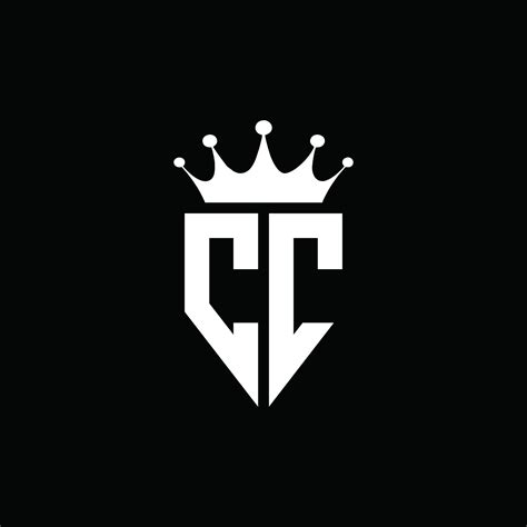 cc logo monogram emblem style  crown shape design template  vector art  vecteezy