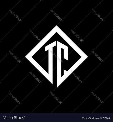 tc logo monogram  square rotate style design vector image