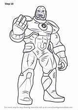 Darkseid Coloring Draw Drawing Pages Dc Step Comics Template Comic sketch template