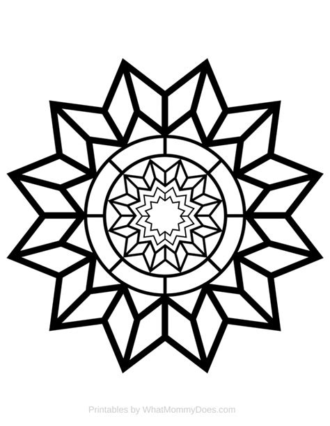 printable adult coloring page detailed star pattern  mommy
