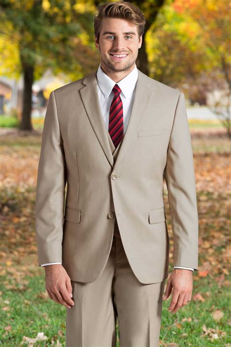 tan slim fit  piece nested suit belmeade mens wear