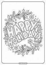 Holidays Coloring Happy Pages sketch template