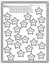 Sight Words Color Word Coloring Worksheets Pages Recognition Worksheet Hidden Year Kindergarten Practice Kids Preschool Printable Sheets According Students Directions sketch template