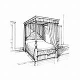 Bed Four Poster Drawing Walnut Getdrawings Titchmarsh Goodwin sketch template