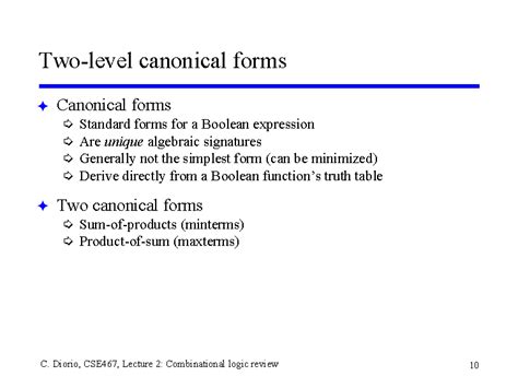 level canonical forms
