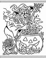 Kleurplaten Halloween Heksen Toveren Voor Wit Bladzijden Boek Volwassenen Werkbladen Zwart Kleuren Kind Foto sketch template