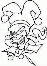 Joker Evil Clowns Dragoart Jester Stencils Simple Killer 1157 Visit sketch template