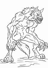 Werewolf Werewolves Marvelous Getdrawings Colouring sketch template