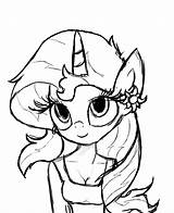 Pony Shimmer Little Sunset Coloring Pages Drawing Girl Color Printable sketch template