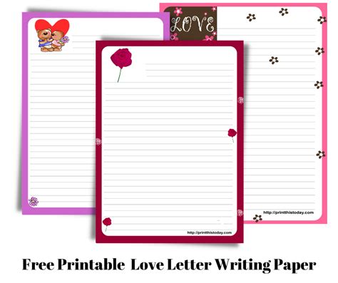 printable love letter writing paper   letter writing paper