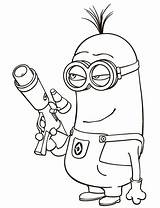 Coloring Kevin Minions Minion Kids Printable sketch template