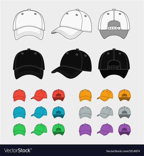 baseball cap template royalty  vector image