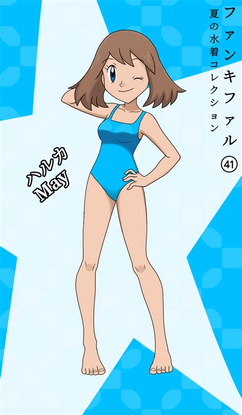 comm pokemon trainer may blue one piece swimsuit by fankifalu on