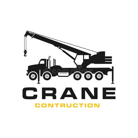silhouette transport crane logo stock vector illustration  industrial build
