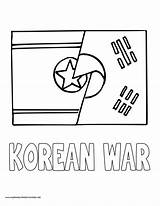 Korean Flag South Coloring Korea Pages War History Printable sketch template