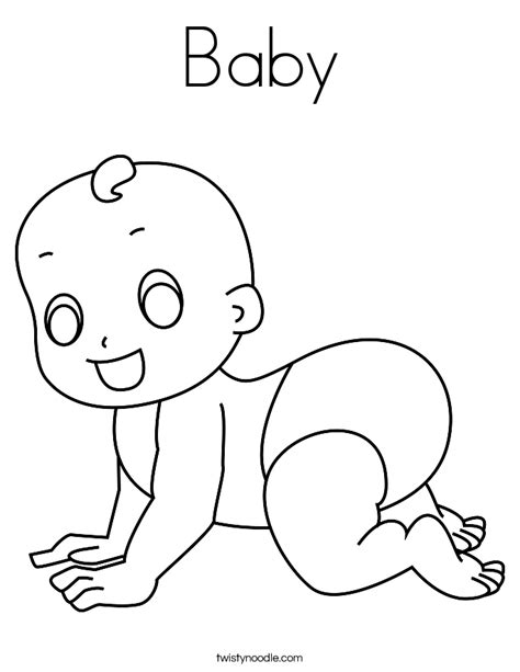 baby coloring page twisty noodle