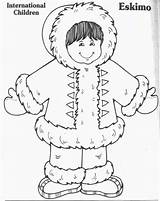 Eskimo Coloring Inuit Pages Preschool Winter Children International Craft Template Crafts Kids Drawing January Squish Zuidpool Thema Google Getdrawings Da sketch template