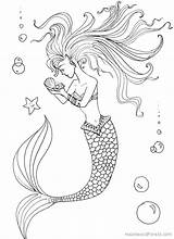 Coloring Mermaid Pages Detailed Princess Realistic Anime Getcoloringpages Barbie Printable sketch template