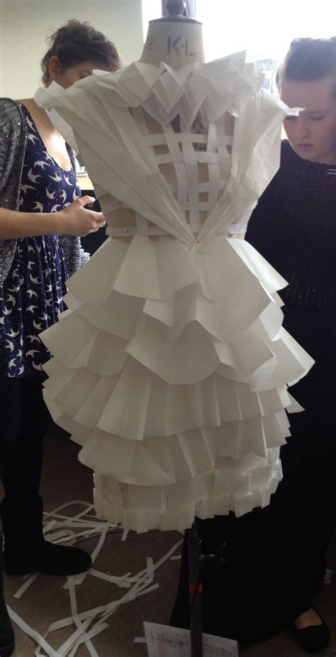 experimentation  paper paper dress textiles fashion recycled dress