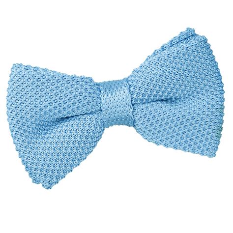 mens knitted baby blue bow tie