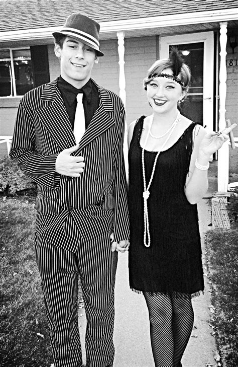 1920 s flapper girl and mobster halloween costumes couples costumes