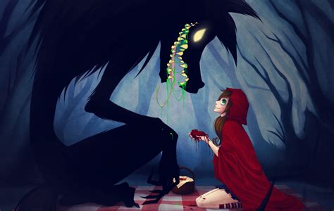 little red riding hood and the wolf wallpapers and images wallpapers