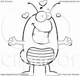Flea Cartoon Clipart Loving Coloring Outlined Vector Cory Thoman Royalty sketch template
