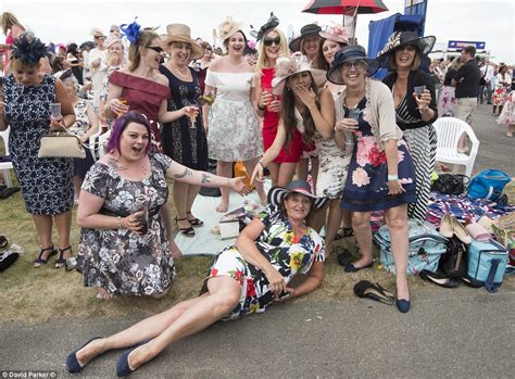 ascot racegoers abandon their demure style for ladies day daily mail