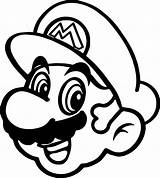 Mario Face Coloring Super Pages sketch template