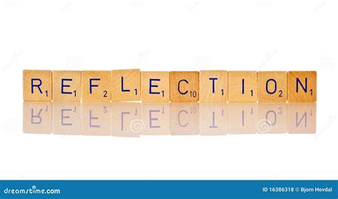 reflection stock photo image  spelling stack wooden