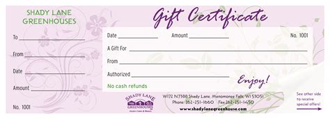 gift certificates coupons shady lane greenhouses