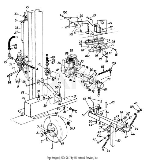 huskee  ton log splitter parts diagram reviewmotorsco