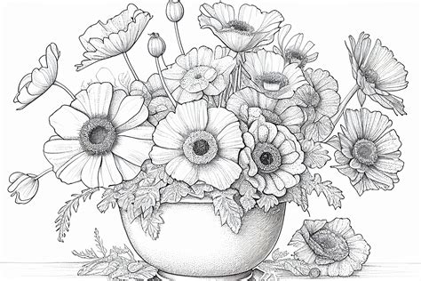 flower coloring pages  adults printable