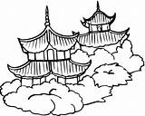 Chinese Coloring Pages Food Pagodas Getcolorings Cult sketch template