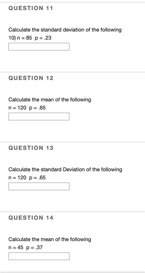 solved question 11 calculate the standard deviation of the
