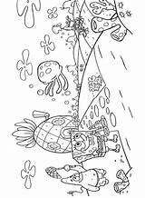 Spongebob Bottom Squidward Kolorowanki Colouring Squarepants Underwater Wydruku Drawings Tentacles Printable Kanciastoporty Malowanki sketch template